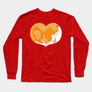 Orange Cat Love Long Sleeve T-Shirt